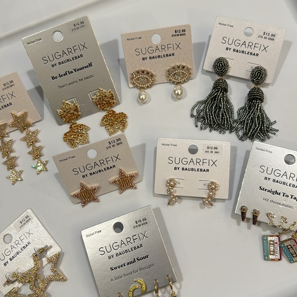 SUGARFIX by BaubleBar Set of 11 Assorted Earrings- Nickel Free - Picture 5 of 6